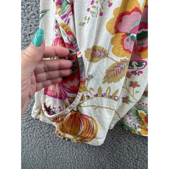 Anthropologie Ric Rac Floral Print Cap Sleeve Tunic Top  Size Small - Picture 3 of 10